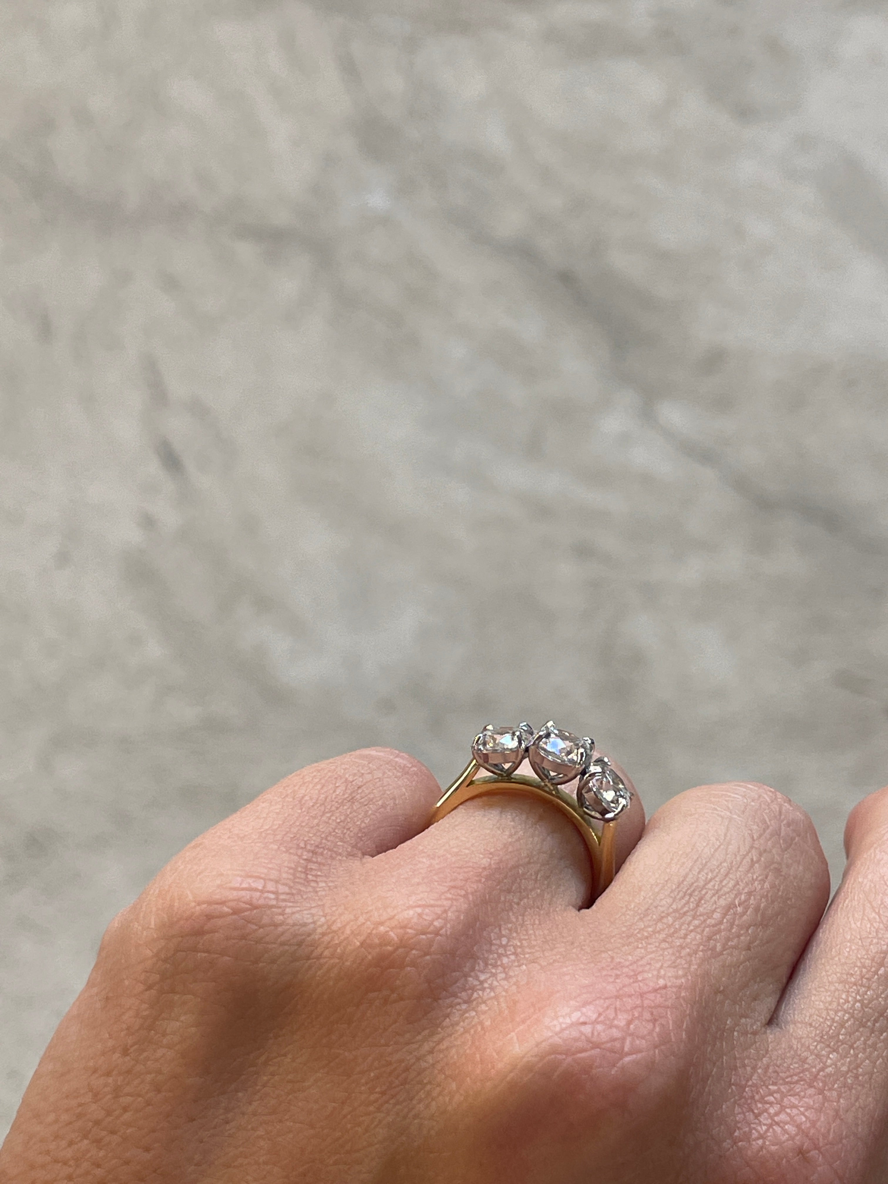 Round Diamond Trilogy Ring