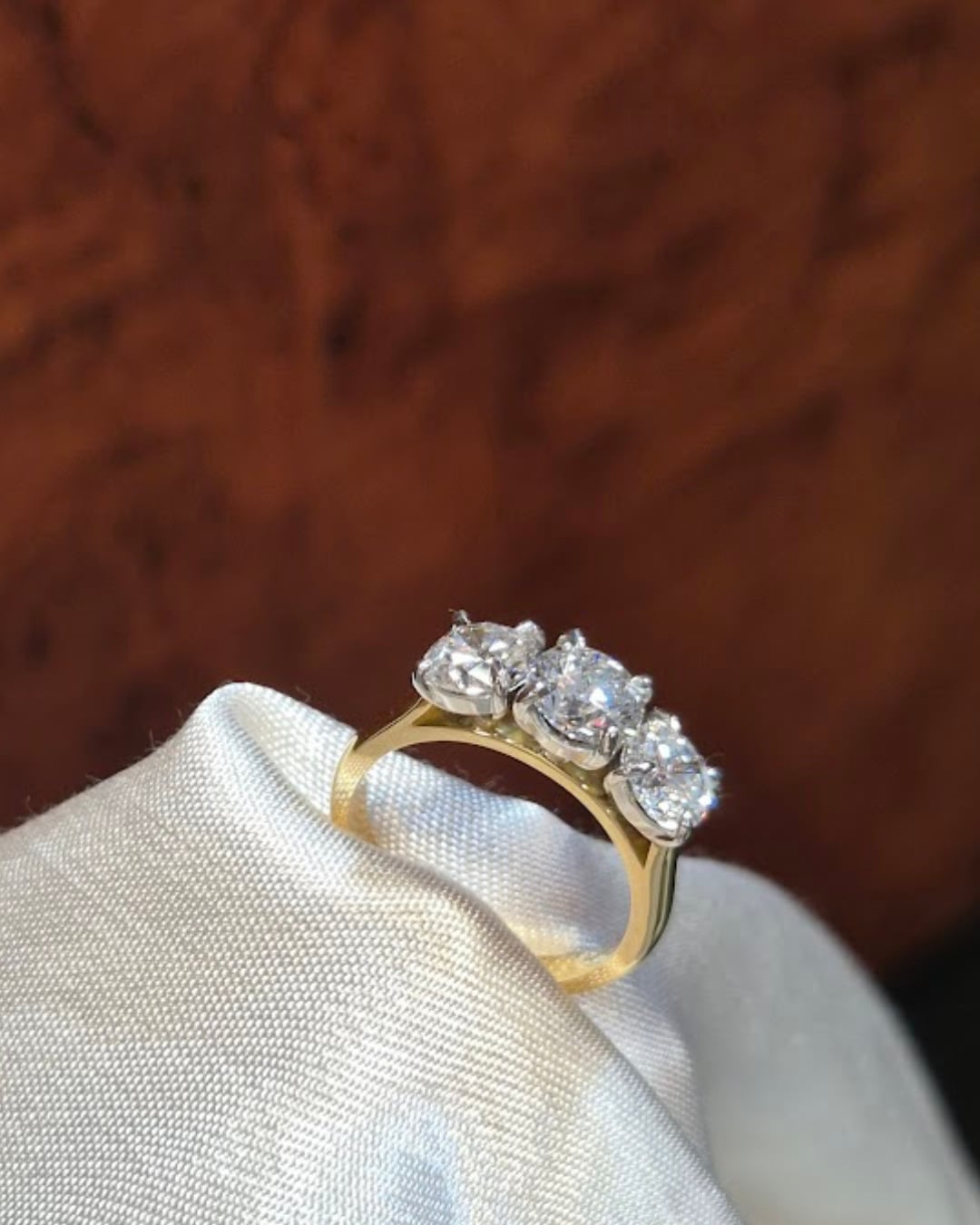 Round Diamond Trilogy Ring