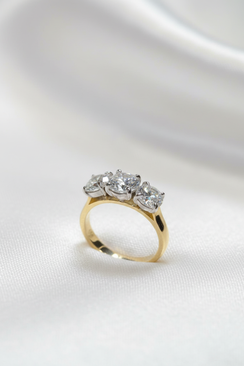 Round Diamond Trilogy Ring