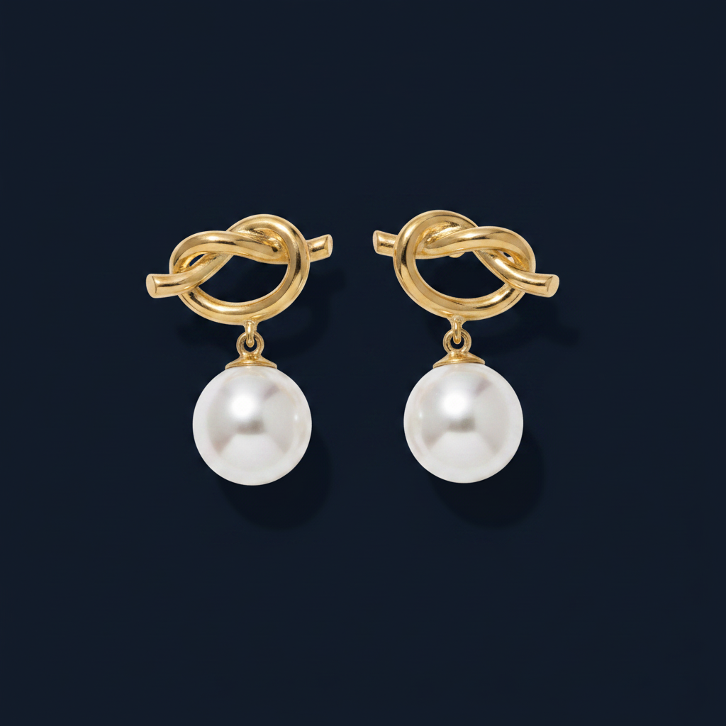 Freshwater Pearl Knot Drop Earrings
