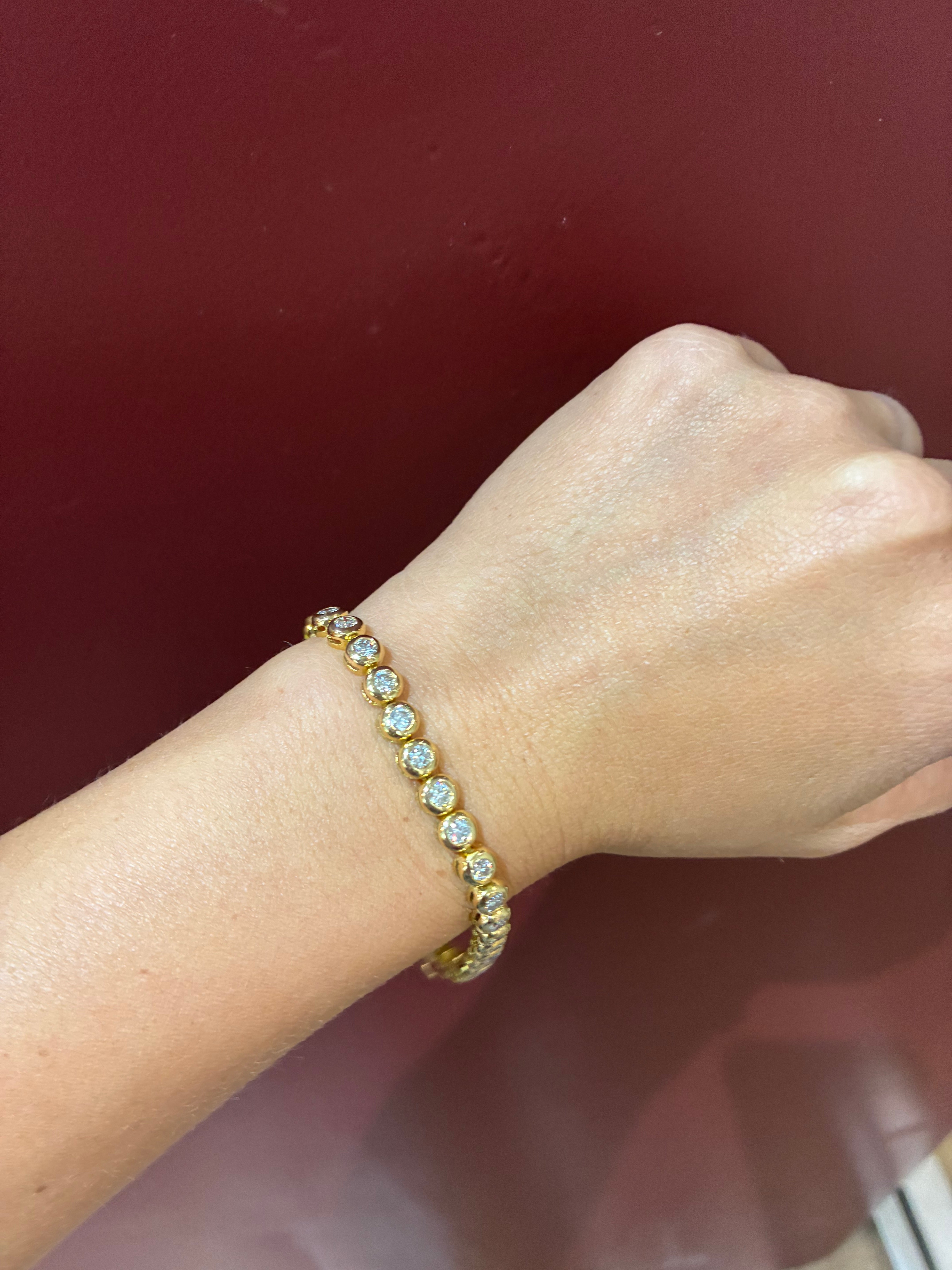 Bezel Set Diamond Tennis Bracelet